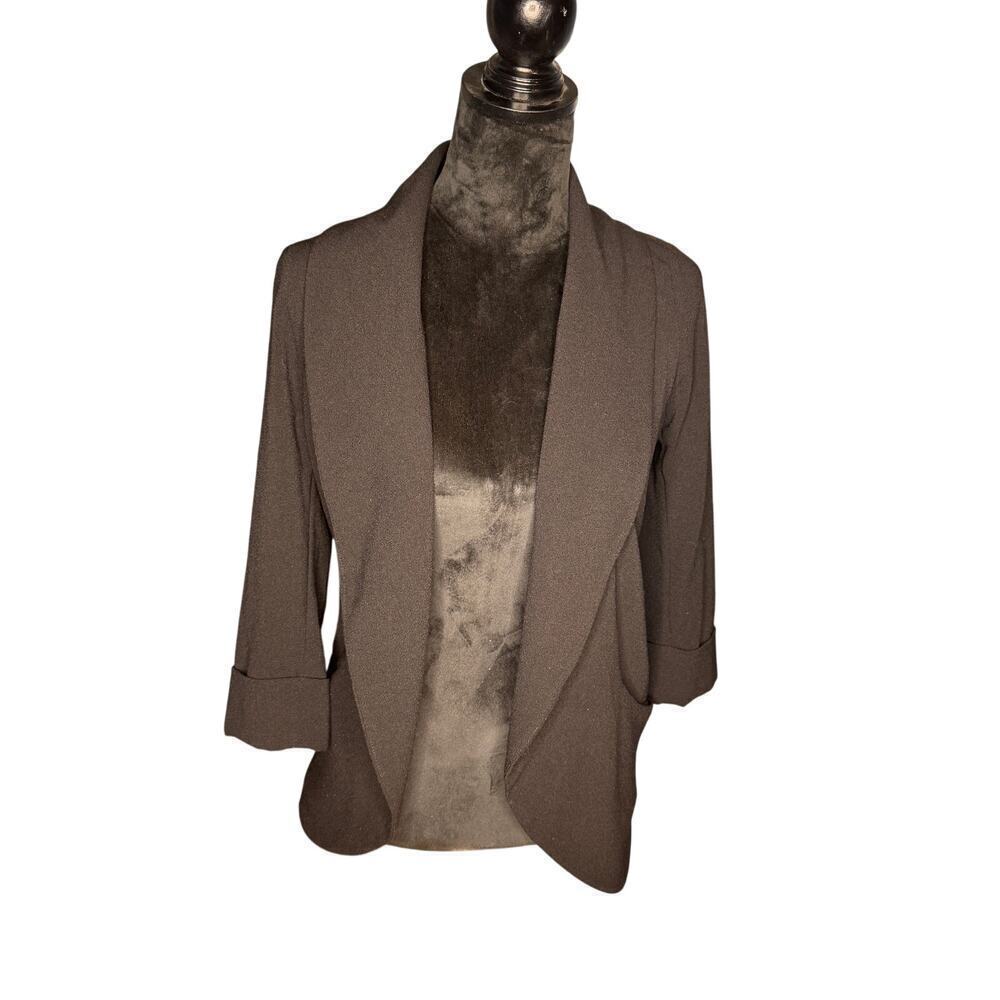 Aritzia Wilfred Women's sz 0 Black Chevalier Open Blazer Jacket - Picture 2 of 9